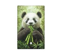 Cute Panda Light Switch Cover Plates/Outlet Covers, Green Bamboo Design for Nature Lovers, Thermoplastic Wall Plates, Standard Size Blank Cover Plate