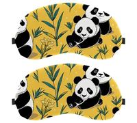 Cute Panda on Yellow Ultra-Soft Sleep Eye Blindfold, 3D Contoured Light Blocking for Travel Home Office, Comfortable Blindfold for Men Women