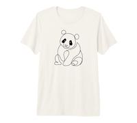 Cute Panda One Line Art Black Premium T-Shirt