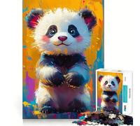 Cute Panda Painting 1000 Piece Jigsaw Puzzles for Adults Jigsaw Unwind Game Perfect Connection Playful Challenge Room Art (38x26cm)