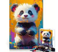 Cute Panda Painting 1000 Piece Jigsaw Puzzles for Adults Jigsaw Unwind Game Perfect Connection Playful Challenge Room Art (38x26cm)
