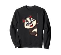 Cute Panda Peeking Cartoon Animal Illustration Sweatshirt