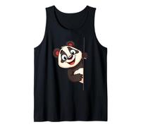 Cute Panda Peeking Cartoon Animal Illustration Tank Top