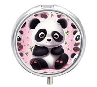 Cute Panda Pill Box Round Portable Small Pill Case Waterproof Travel Pill Box Organizer for Pocket Purse and Daily Convenience