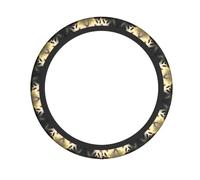 Cute Panda Plant Printed elastic steering wheel cover Durable, soft and thick, suitable for cars, SUVs and trucks, etc.