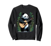 Cute Panda Playing Guitar in Bamboo Forest Sweatshirt