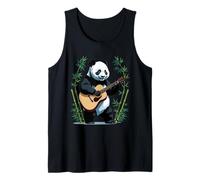 Cute Panda Playing Guitar in Bamboo Forest Tank Top