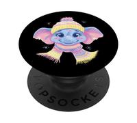 Cute Panda Portrait Animal Lover Graphic Pink Glasses Yellow PopSockets Adhesive PopGrip