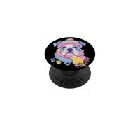Cute Panda Portrait Animal Lover Graphic Pink Glasses Yellow PopSockets Adhesive PopGrip