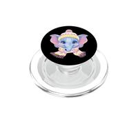 Cute Panda Portrait Animal Lover Graphic Pink Glasses Yellow PopSockets PopGrip for MagSafe