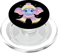 Cute Panda Portrait Animal Lover Graphic Pink Glasses Yellow PopSockets PopGrip for MagSafe