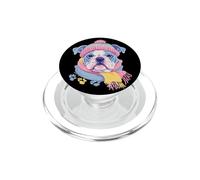 Cute Panda Portrait Animal Lover Graphic Pink Glasses Yellow PopSockets PopGrip for MagSafe