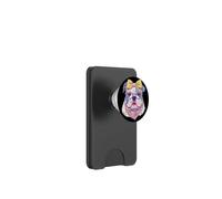 Cute Panda Portrait Animal Lover Graphic Pink Glasses Yellow PopSockets PopWallet for MagSafe