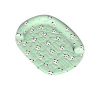 Cute Panda Print Bed Mat Raised Edge Ice Pad Breathable Summer Sleeping For Cats & Small Dogs Washable Bed (Green, 45cm)