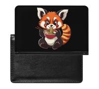 Cute Panda Ramen Noodles Printed Passport Holder Cover PU Leather Travel Waterproof Slim Passport Wallet for Airport