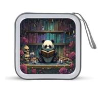 Cute Panda Reading Book CD Case 40 Capacity DVD Storage CD Holder Organizer Disc Wallet Bag for Car Home