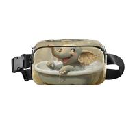Cute Panda Retro Bathtub Fashion Fanny Pack Waist Bag for Men Women Large Capacity Crossbody Sling Bag for Hiking, Elephant Vintage bathtub, One Size
