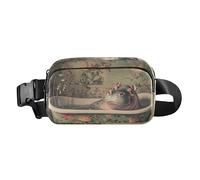 Cute Panda Retro Bathtub Fashion Fanny Pack Waist Bag for Men Women Large Capacity Crossbody Sling Bag for Hiking, Hippo Bathtub Bath, One Size