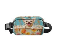 Cute Panda Retro Bathtub Fashion Fanny Pack Waist Bag for Men Women Large Capacity Crossbody Sling Bag for Hiking, cute Chihuahua dogs Retro bathtub, One Size