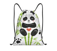 Cute Panda Sackpack Versatile Drawstring Gym Unisex Sport Bag String For Outside Beach Travel 39X46Cm