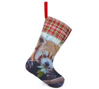 Cute Panda Sequin Christmas Stockings Decor Red