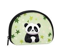 cute panda star Coin Purse for Women Men, Chic Mini Change Pouch with Zipper, Small Coin Bag Shell Handbags Fashion Change Purse Wallets for Keys, Lipstick, and Earphones