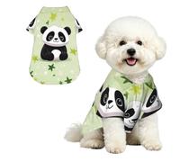 Cute Panda Star Dog Shirt Breathable Dog Summer Clothes | Large Stylish Dog Beach Outfit - Lightweight Soft Puppy Clothes For Outdoor - Trendy Dog Polo T-Shirts With Pattern