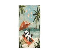 Cute Panda Stars Beach Palm Tree Hand Towel Absorbent Wash Cloth Soft Face Towels For Gym Baking Adults 40X70Cm