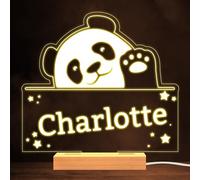 Cute Panda & Stars Warm White Lamp Personalised Gift Night Light | Personalised Gift For Home, Lamp Room Décor | Kids & Adults Night Lights With Name | Personalised Gift For Bedroom |