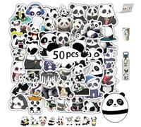 Cute Panda Stickers, 50 PCS Waterproof Vinyl Decals, Cartoon Panda Cute Stickers for Classroom Prizes Party Favors Kids Crafting Teaching Rewards DIY Decorations