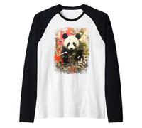Cute Panda Teddy Bear Graffiti Vintage Teddy Panda Raglan Baseball Tee