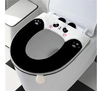 Cute Panda Toilet Seat, Suitable for All Seasons and Winter, Warm with Zipper, Toilet Seat