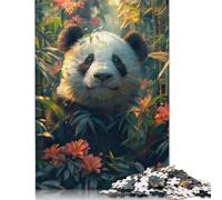 Cute Panda Tropical Forest Puzzles 500 Pieces Wooden Puzzles Puzzles for Teenagers Gifts Home Decoration Puzzle Toys 500pcs (52x38cm)
