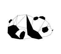 Cute Panda Wall Decal for Kids Rooms Geometry Vinyl Stickers Baby Nursery Room Decoration Removable Art Decals Bedroom-S-32x57cm