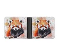 Cute Panda Watercolor Trendy Trifold Wallet for Men Classic Lightweight Credit Card Leather Wallets Money Clip