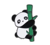 Cute Panda with Bamboo Enamel Lapel Pin Badge - Adorable Black and White Animal Accessory for Nature Lovers, Collectors & Kids - Fun Wildlife Gift Idea - 2.2cm x 1.7cm