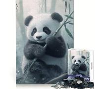 Cute Panda with Bamboo Shoot for Adults 1000 Piece Jigsaw Puzzle DownTime Game Indoor Play Fun Challenge Wall Accent (38x26cm)
