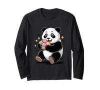Cute Panda with Mochi Dango Japan Streetwear Long Sleeve T-Shirt