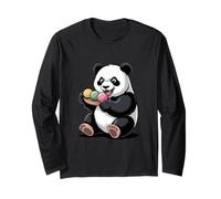 Cute Panda with Mochi Dango Japan Streetwear Long Sleeve T-Shirt