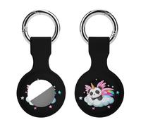 Cute Panda With Rainbow Wings Compatible with Airtag Locator Silicone Protective Case with Keychain 1PCS