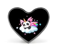 Cute Panda With Rainbow Wings Heart Badge Pin Metal Reel Pins Memorial Brooch Button Lapel Pins for Backpack Wedding