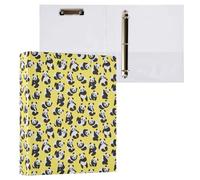 Cute Panda Yellow 3 D-Ring Binder A4 1 Pack with 200 Sheet for Kids School Supplies Women Men Office