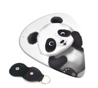 Cute Panda2 Guitar Picks 6-Pack - Pick Set (0.46mm / 0.71mm / 0.96mm) Suitable For Guitar And Ukulele Playing
