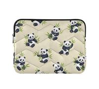 Cute Pandas Bamboo Leaves Beige Laptop Sleeves Padded Protector Laptop Cases Bright Business Computer Cover Bag for Computer Air 13 Inch Sleeve Universal Large