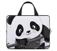 Cute Pandas Laptop Sleeve Ultra-Thin, Lightweight & Waterproof 10inch Laptop Bags, Durable Neoprene Material, Portable Protective Computer Bag with Hand Strap