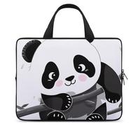 Cute Pandas Laptop Sleeve Ultra-Thin, Lightweight & Waterproof 12inch Laptop Bags, Durable Neoprene Material, Portable Protective Computer Bag with Hand Strap