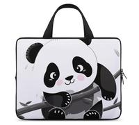 Cute Pandas Laptop Sleeve Ultra-Thin, Lightweight & Waterproof 13inch Laptop Bags, Durable Neoprene Material, Portable Protective Computer Bag with Hand Strap