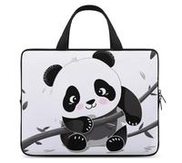 Cute Pandas Laptop Sleeve Ultra-Thin, Lightweight & Waterproof 17inch Laptop Bags, Durable Neoprene Material, Portable Protective Computer Bag with Hand Strap