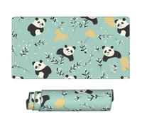 Cute Pandas Mouse Pad Large Desk Mat XL PU Leather Desk Pad Waterproof Gaming Mousepad Easy Clean Desk Protector Mat Keyboard Mats, Writing Pad for Office Home 29.5 x 16 in