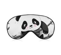 Cute Pandas Sleep Mask with Adjustable Strap, Comfortable & Soft Eye Mask for Sleeping Light Blocking, Lightweight & Breathable Eye Cover for Men Women